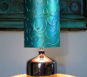 these gorgeous transformations will make you rethink your lamp shades, Create a raised textured design