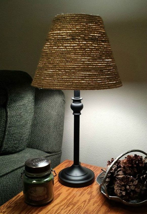 these gorgeous transformations will make you rethink your lamp shades, Cover it with sisal rope