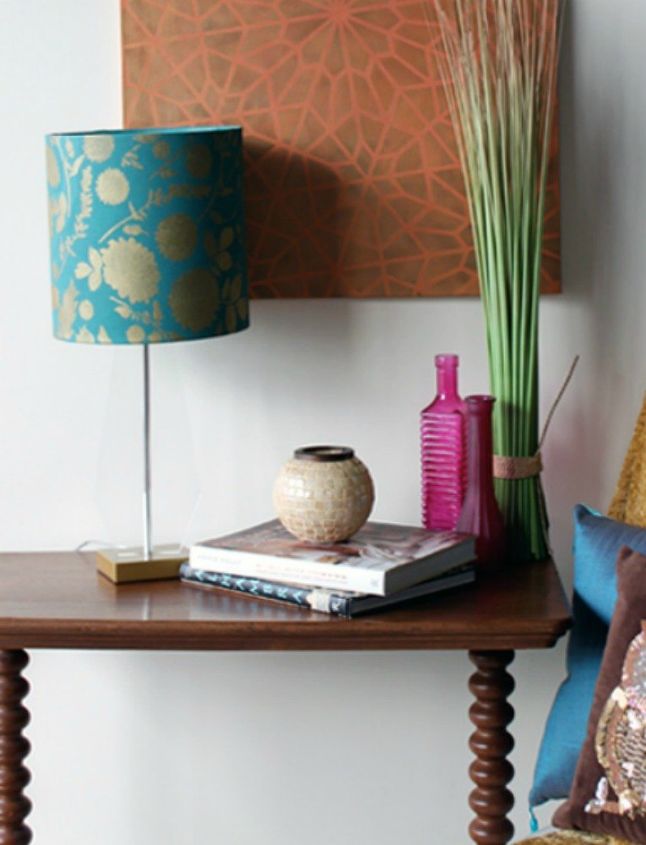 these gorgeous transformations will make you rethink your lamp shades, Stencil it for a unique design