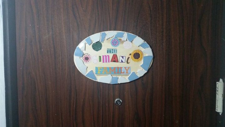 simple and fun front door name plate