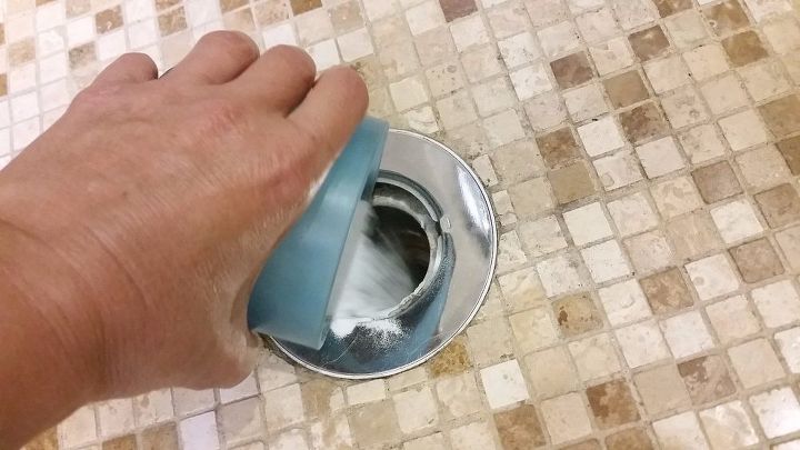 3 non toxic household ingredients to unclog your drain in 4 easy steps, bathroom ideas, cleaning tips, home maintenance repairs, outdoor living, plumbing, ponds water features, Baking soda goes in first