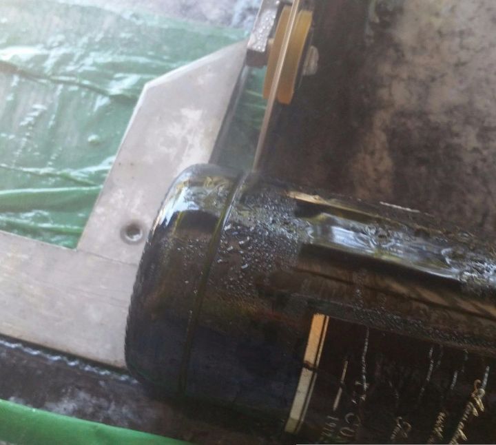 how to make a wine bottle wind chime, Cutting Your Wine Bottle