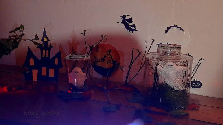 ghost in a jar diy halloween craft, crafts, halloween decorations, seasonal holiday decor