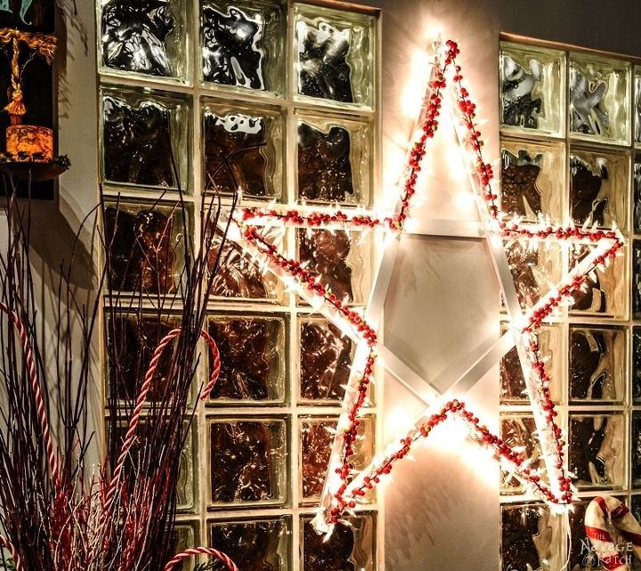 She wraps Christmas  lights around wood slats What it 