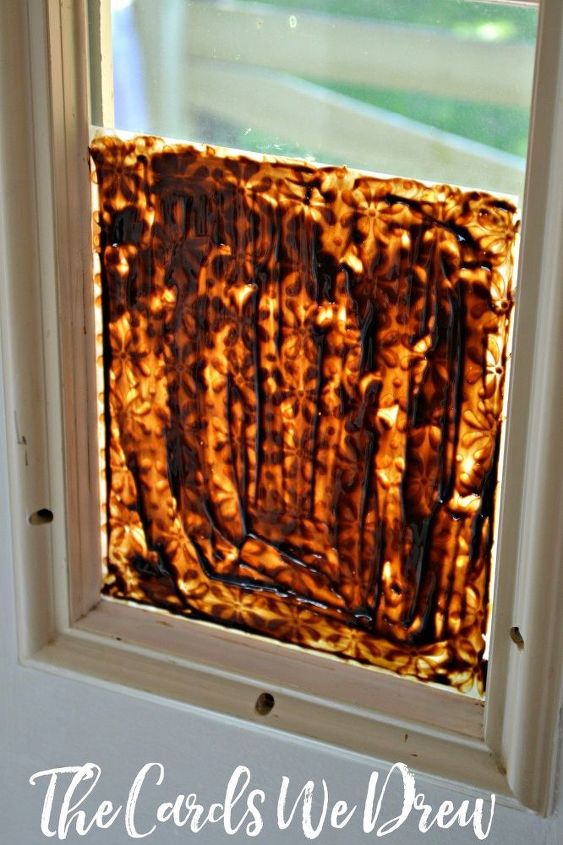 glass etched front door side window, crafts, doors, how to, window treatments, windows