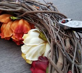 how to create a diy thanksgiving wreath for your front door, crafts, doors, how to, wreaths