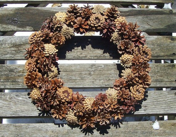 natural pine cone wreath, crafts, gardening, woodworking projects, wreaths