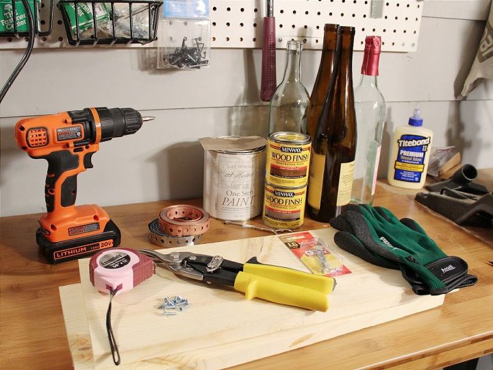 turning recycled bottles into rustic chic wall decor