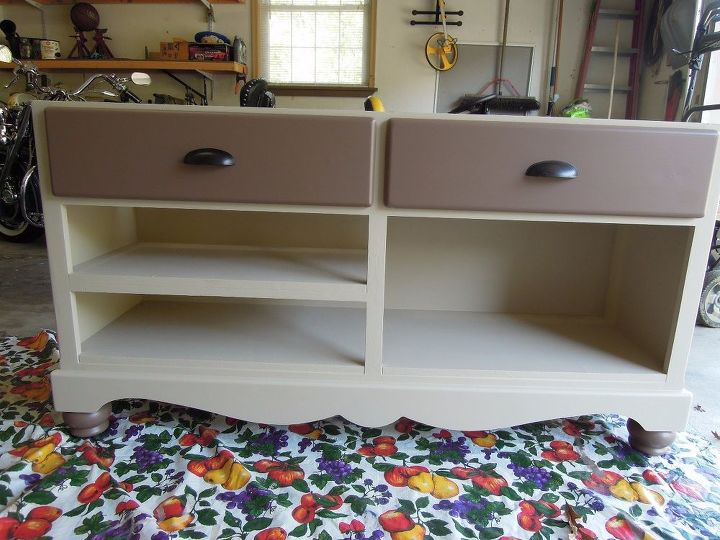 repurposed dresser into patio entertaining island