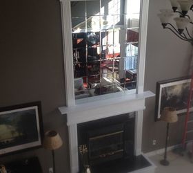 diy beveled mirror tile overmantel, fireplaces mantels, home decor, home improvement, living room ideas, wall decor