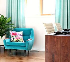 home office makeover with mid century modern inspired vibe, home decor, home office
