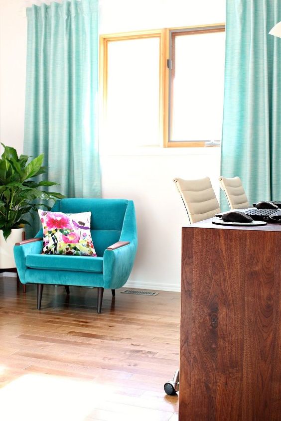 home office makeover with mid century modern inspired vibe, home decor, home office