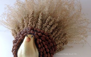 Handcrafted Thanksgiving Turkey Using Ornamental Grasses and Pinecones