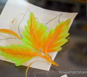 paint leaves on an old window for a unique wreath, crafts, home decor, wreaths
