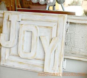 make a holiday joy sign with an old cupboard door, crafts, doors, seasonal holiday decor