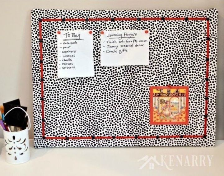 s give your kid the coolest dorm room with these 13 jaw dropping ideas, bedroom ideas, Cover a bulletin board with fabric