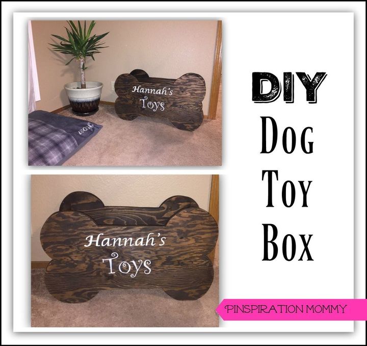 caja de madera para juguetes de perro