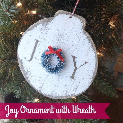 joy ornament with miniature wreath, christmas decorations, crafts, seasonal holiday decor, wreaths