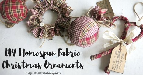 homespun fabric christmas ornament hometalk