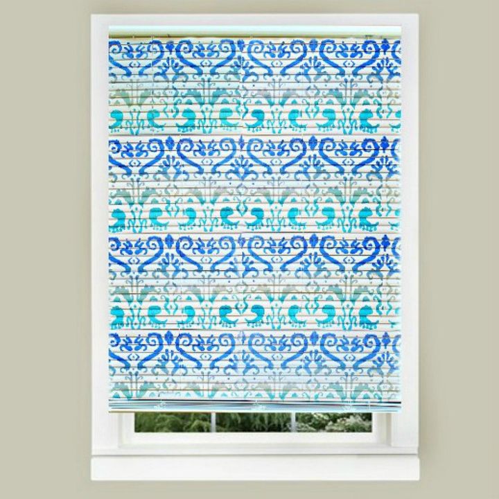 s 11genius ways to transform your ugly blinds, home decor, Stencil them with bright colors