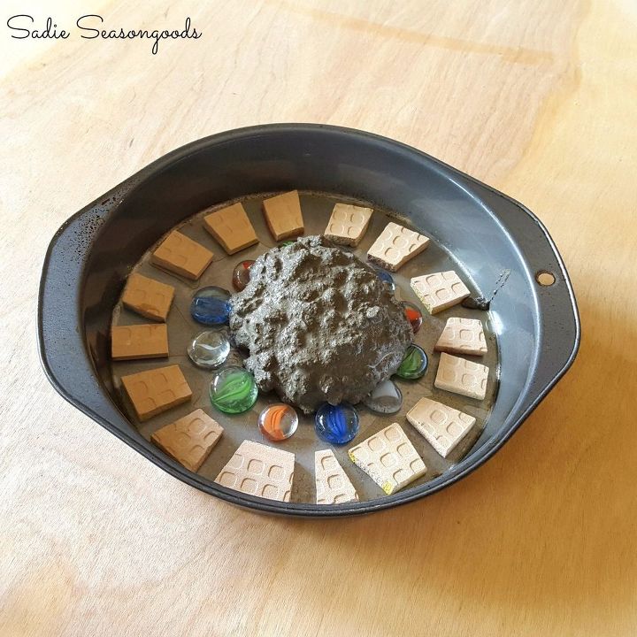 diy stepping stone with secret key hider, concrete masonry, crafts, home decor, outdoor living, repurposing upcycling