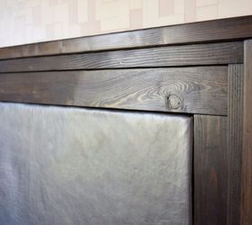 DIY Upholstered Leather Headboard With Wood Trim