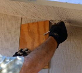 patching a varmint hole in house siding, home decor, home maintenance repairs, outdoor living, painting, roofing, tools, woodworking projects