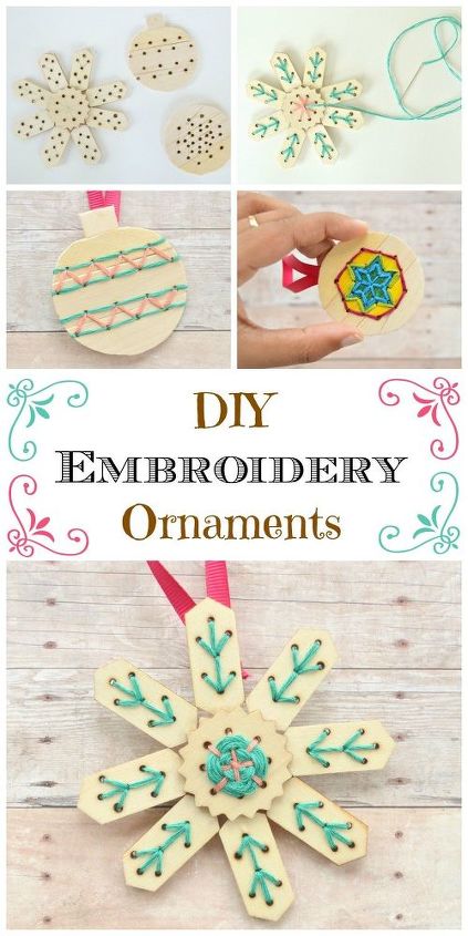 diy embroidery ornaments, christmas decorations, seasonal holiday decor