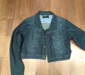 denim jacket from drab to fab, crafts, repurposing upcycling, reupholster