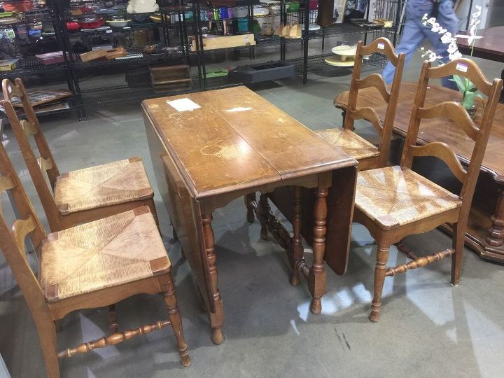 dropleaf table makeovee, painted furniture
