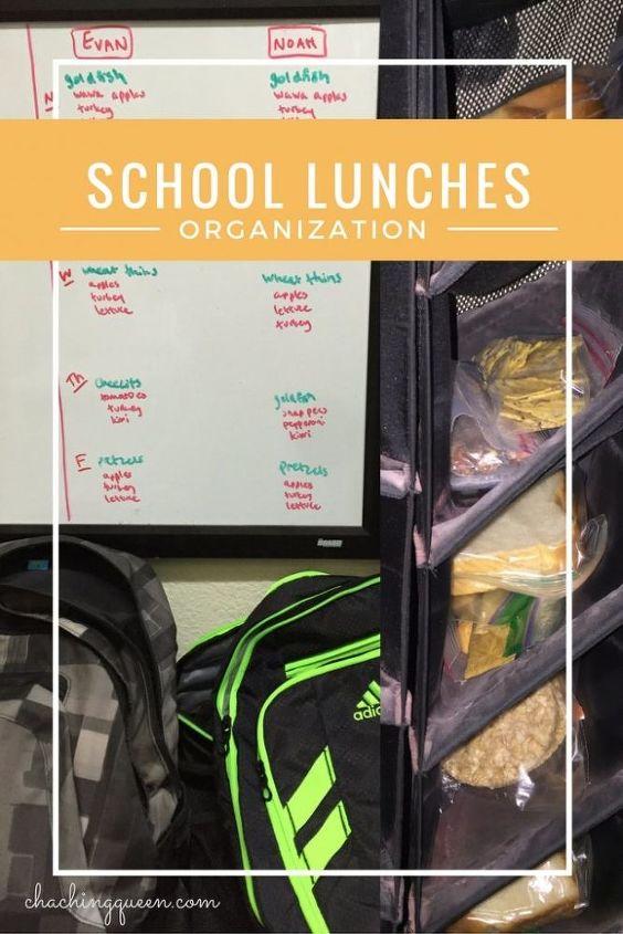 school lunch organization station, organizing