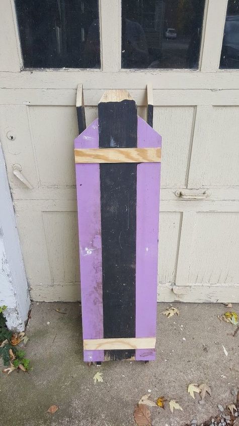 i turned scrap wood into a decorative sled , painting, woodworking projects
