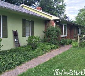 painted brick house makeover, concrete masonry, gardening, home decor, outdoor living, paint colors, painting