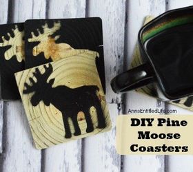 pine moose coasters, christmas decorations, crafts, home decor, woodworking projects