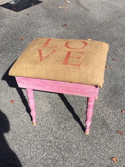 love bench stencil project, chalk paint, crafts, outdoor furniture