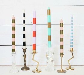 s 15 simple candle transformations you need to try this season, Paint them with stripes to get an Anthro look