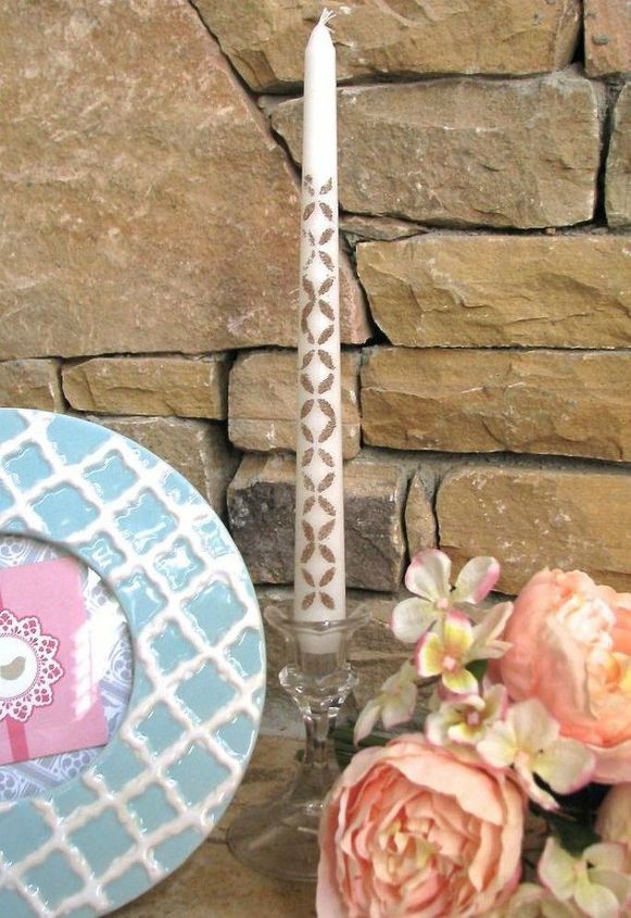 s 15 simple candle transformations you need to try this season, Stencil them with a pretty pattern