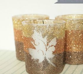 s 15 simple candle transformations you need to try this season, Give plain votives an ombre glitter revamp