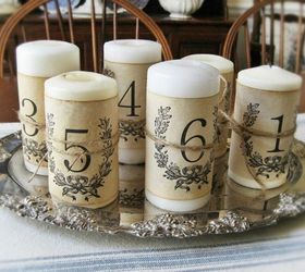 s 15 simple candle transformations you need to try this season, Add a touch of age with stained labels