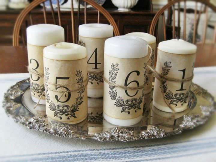 transforme velas baratas do walmart com essas 15 ideias incrveis, Embrulhos de velas Frenchy papel envelhecido