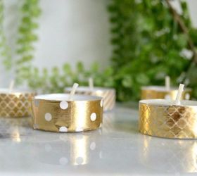 s 15 simple candle transformations you need to try this season, Glam up your tea lights with washi tape