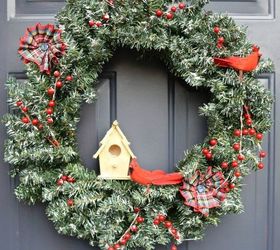 diy birds berries holiday wreath, crafts, pets animals, wreaths