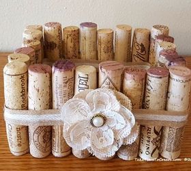 make a basket out of wine corks, crafts