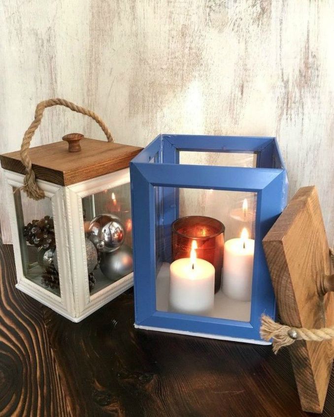 DIY picture frame lanterns