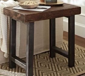 pottery barn inspired end table, outdoor living, painted furniture