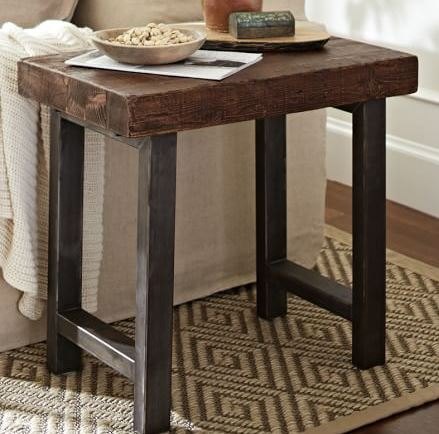 pottery barn inspired end table, outdoor living, painted furniture