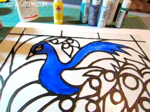 Easy Peacock Glass Painting Easy Peacock Glass Painting