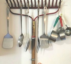 13 storage ideas that will instantly declutter your kitchen drawers, Repurpose an old rake for your baking goods