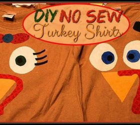 haz rer a tus hijos con estas divertidas ideas de accin de gracias, Pegue tela para hacer camisetas de pavo