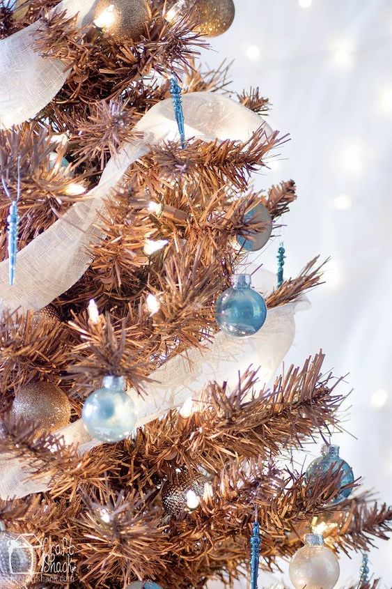 metallic copper christmas tree